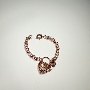 Rose Gold Heart Charm Bracelet